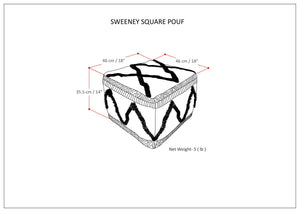 Sweeney Square Pouf Grey/Natural