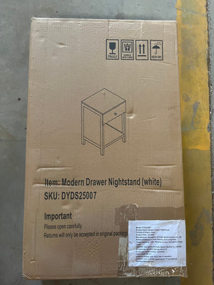 Modern Bedside Table with Drawer and Open Shelf