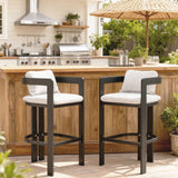 Pula Outdoor Patio Aluminum Counter Stool Set of 2