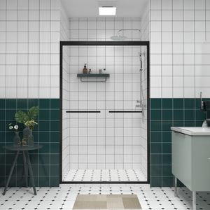 Aluminum Frame Double Sliding Shower Door - Bypass Bathroom Door