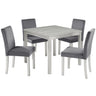 5 Pieces Wooden Dining Table Set, Square Table And 4 Upholstered Chairs