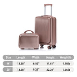 14'/20' 2-Piece ABS Spinner Wheel Luggage Set