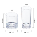 Barcelona Acrylic Lowball & Highball Glassware, Set of 8