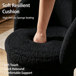 Upholstered Makeup Stool with Storage and Foldable Backrest