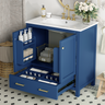 30" Blue Bathroom Vanity with Single Sink