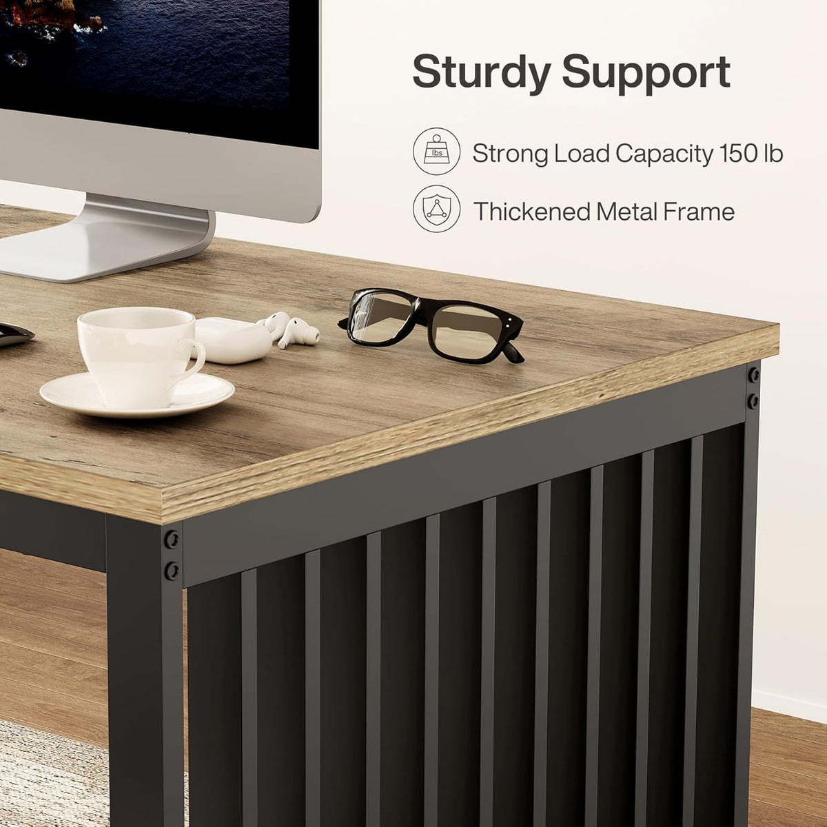 Double Computer Desk For 2 Person, Extra Long Workstation