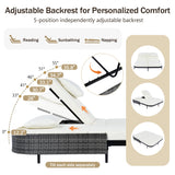 TREXM Outdoor Daybed with Adjustable Backrest