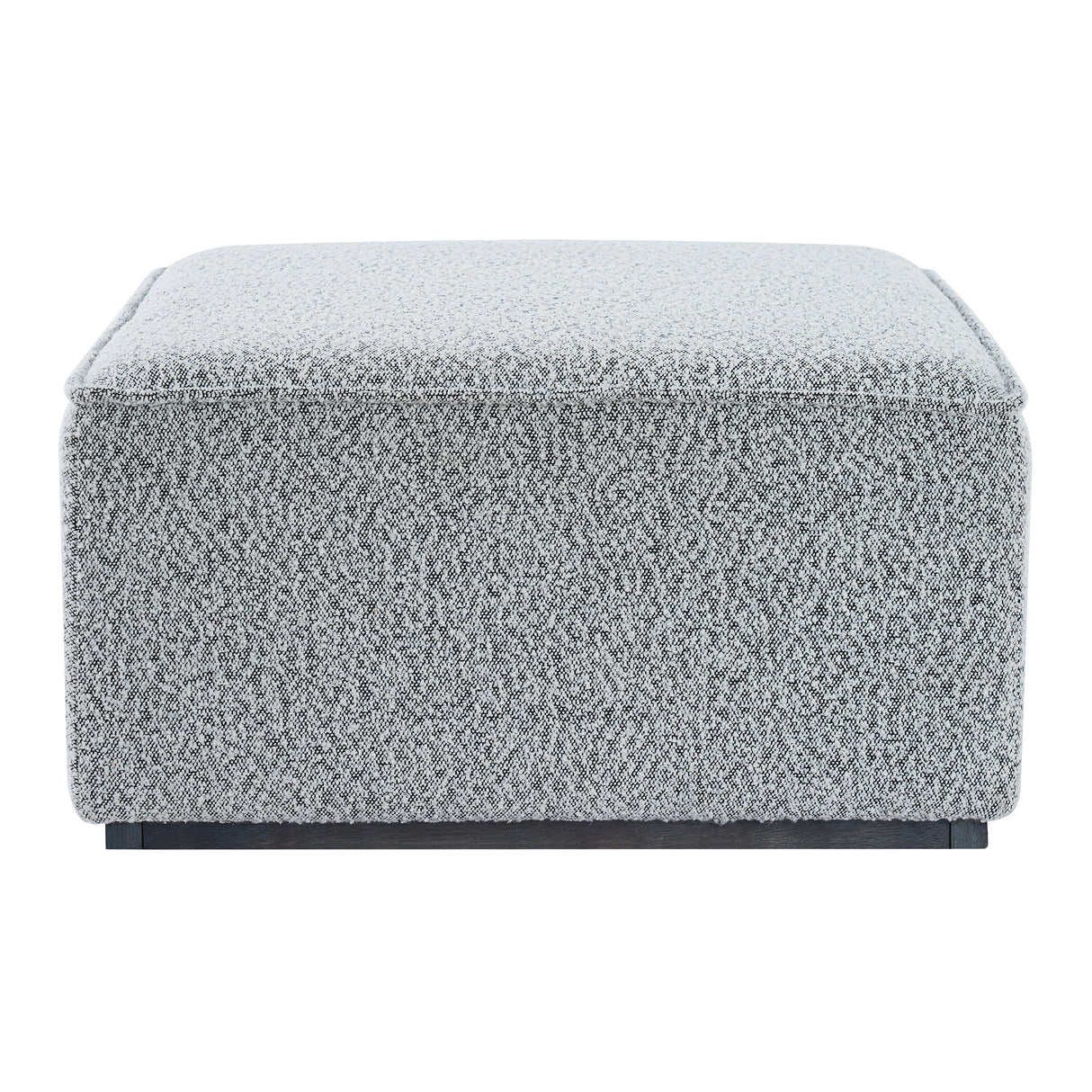 Square Upholstered Ottoman with Black-and-White Fabric