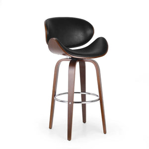 Lumos Mid Century Modern Upholstered Swivel Barstool