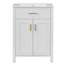 Modern Bathroom Vanity With Ceramic Sink, Soft-Close Doors, Flip Drawer, U-Shaped Shelves, Elegant Storage Solution
