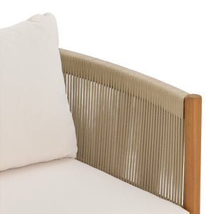 Outdoor Club Chair with Acacia Wood Frame in Teak Look