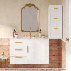 Modern Wall Mounted Floating Cabinet With Drawers For Bathroom