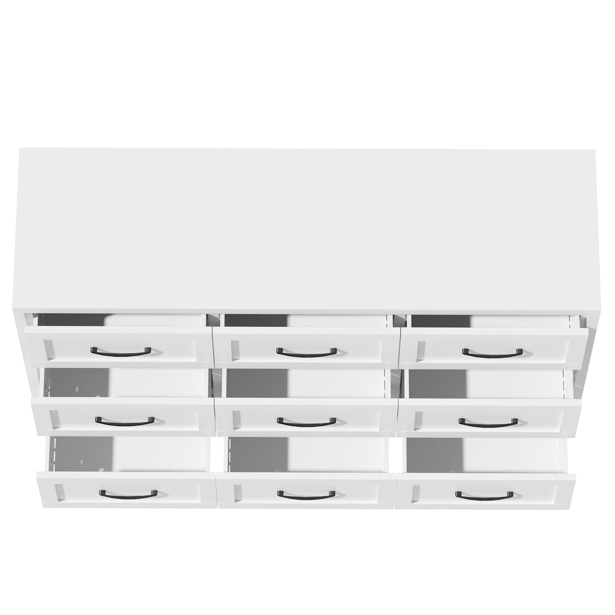 9 Drawer Dresser for Bedroom, Metal Profile Chest of Drawers, White Bedroom Dresser with Storage Drawers for Closet, Hallway, Entryway, Steel Furniture with Quiet-Glide Rails, Easy-Clean & Scratch