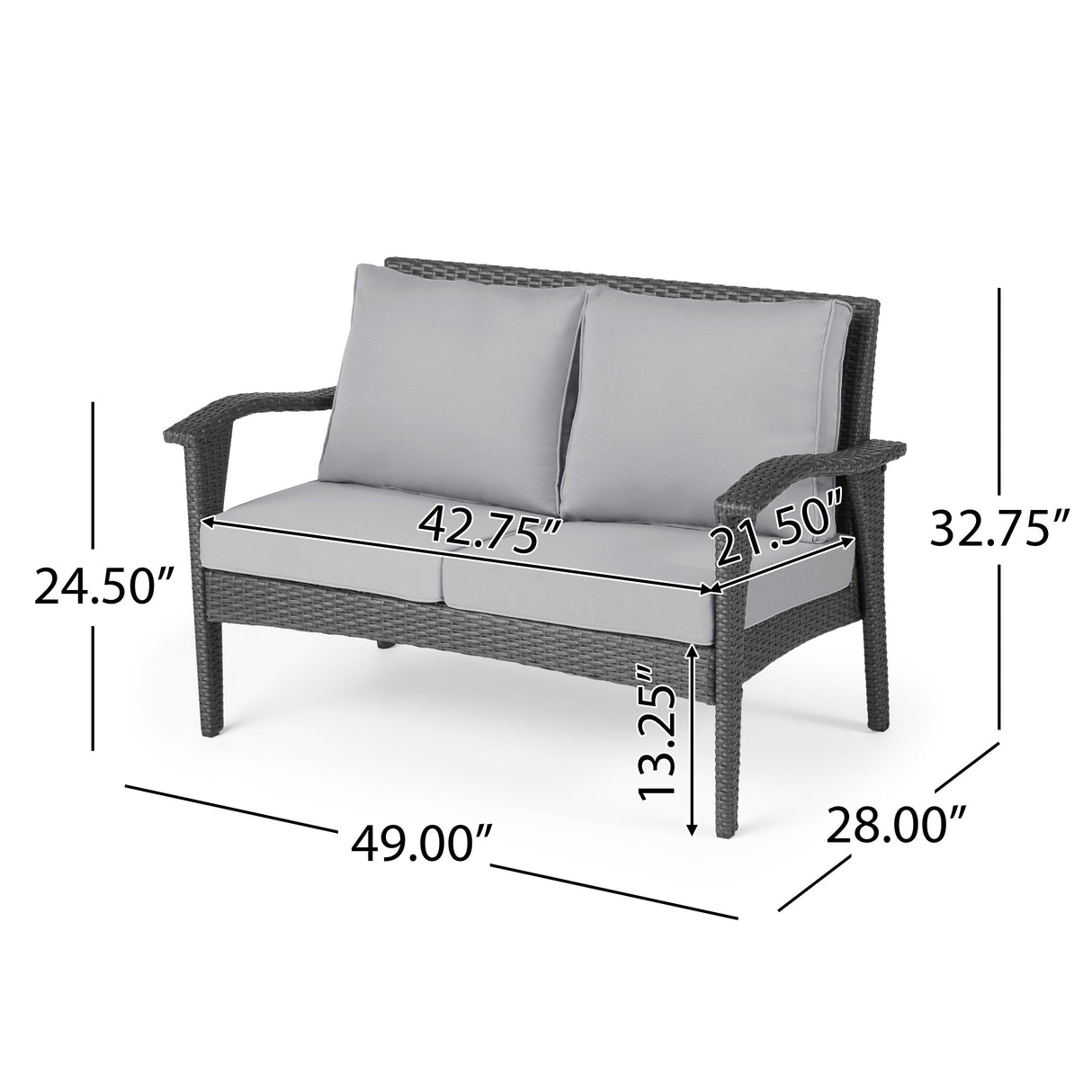 The Contoured All-Weather Wicker Loveseat by Christopher Knight Home