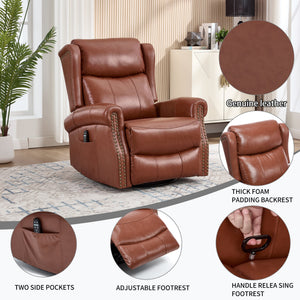 Heat Massage Manual Recliner Chair with Rocker and Swivel