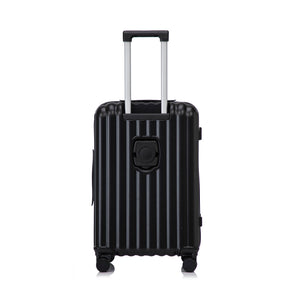ABS Spinner Wheel Luggage Carry On Suitcase with Cup Holder and USB Port