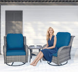 Wicker Patio Furniture Set - 3 Piece Rattan Outdoor Sectional Conversation Sets