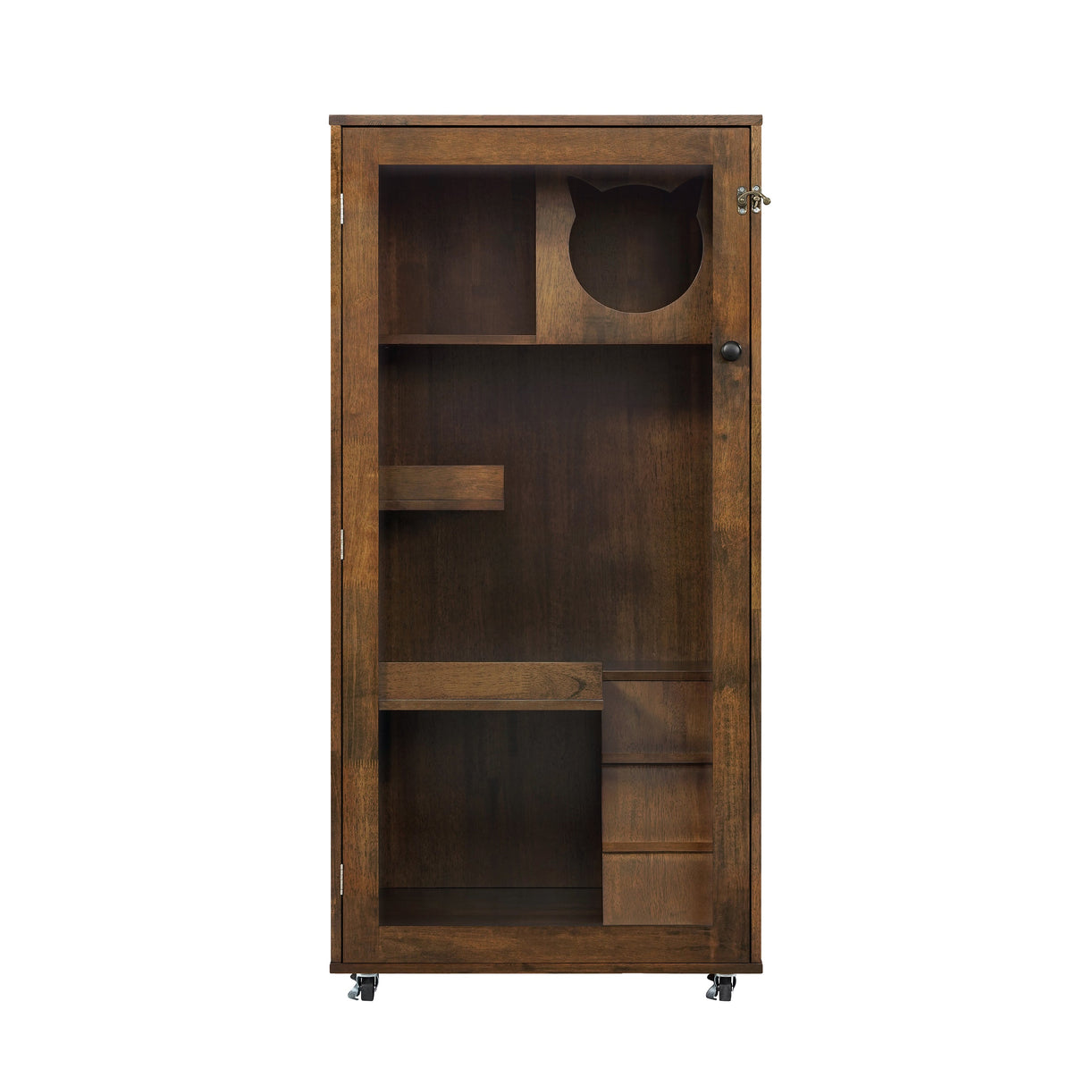Basia Indoor Rubber Wood Cat Cabinet