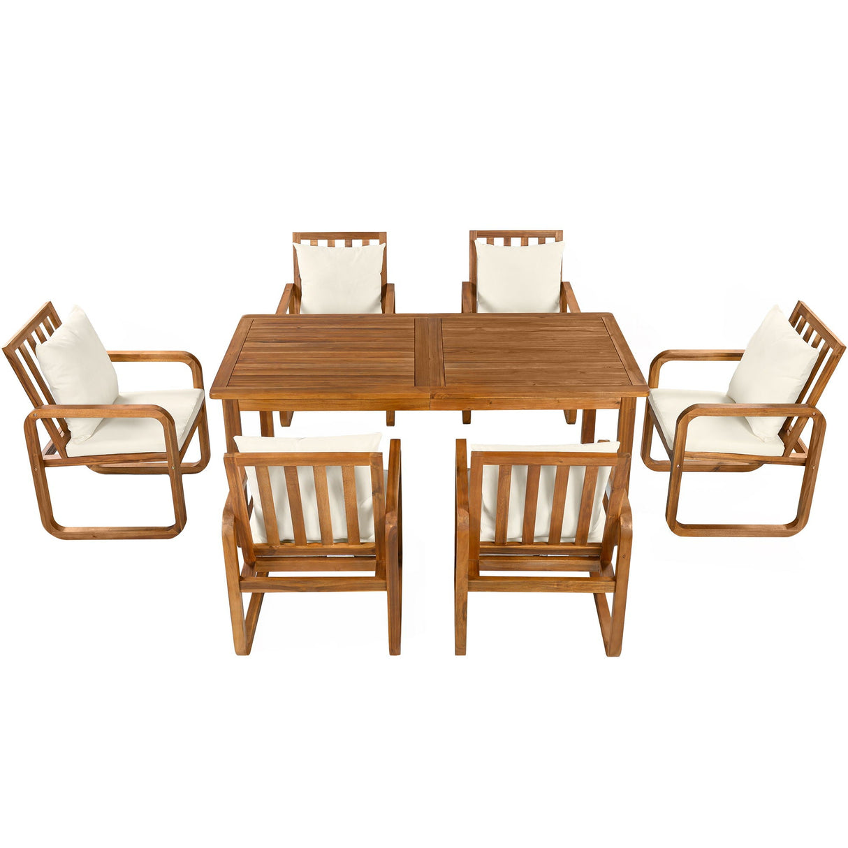 7 Piece Outdoor Patio Dining Set With Removable Cushions