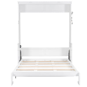 Murphy Bed With Desk, LED Lights & USB Charging Station