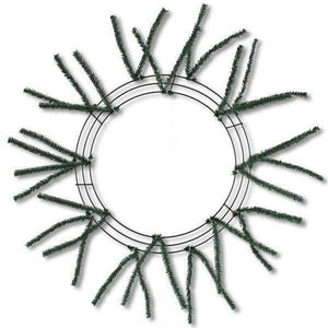 15-24" Pencil Work Wreath Form: Evergreen