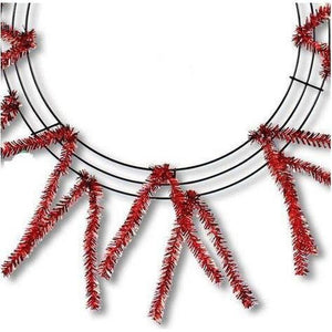 15-24" Tinsel Work Wreath Form: Metallic Red