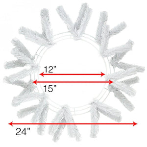 15-24" Work Wreath Form: White