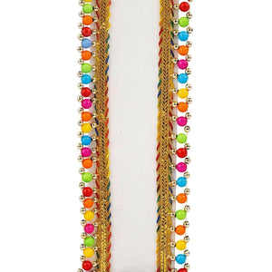 1.5" Beaded Candy Edge Ribbon: White (5 Yards)