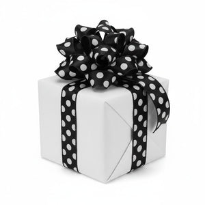 1.5" Big Polka Dot Ribbon: Black & White (10 Yards)