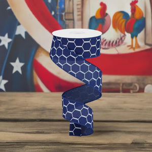 1.5" Chicken Wire Ribbon: Navy Blue (10 Yards)