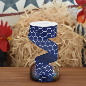 1.5" Chicken Wire Ribbon: Navy Blue (10 Yards)