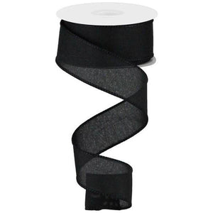 1.5" Royal Canvas Ribbon: Black (10 Yards)