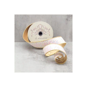 1.5" Sugar Plum Glitter Ribbon: Icy Iridescent (10 Yards)