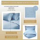 1500 Thread Count Egyptian Cotton Solid Duvet Cover Set - Egyptian Cotton Duvet Cover Set by Superior