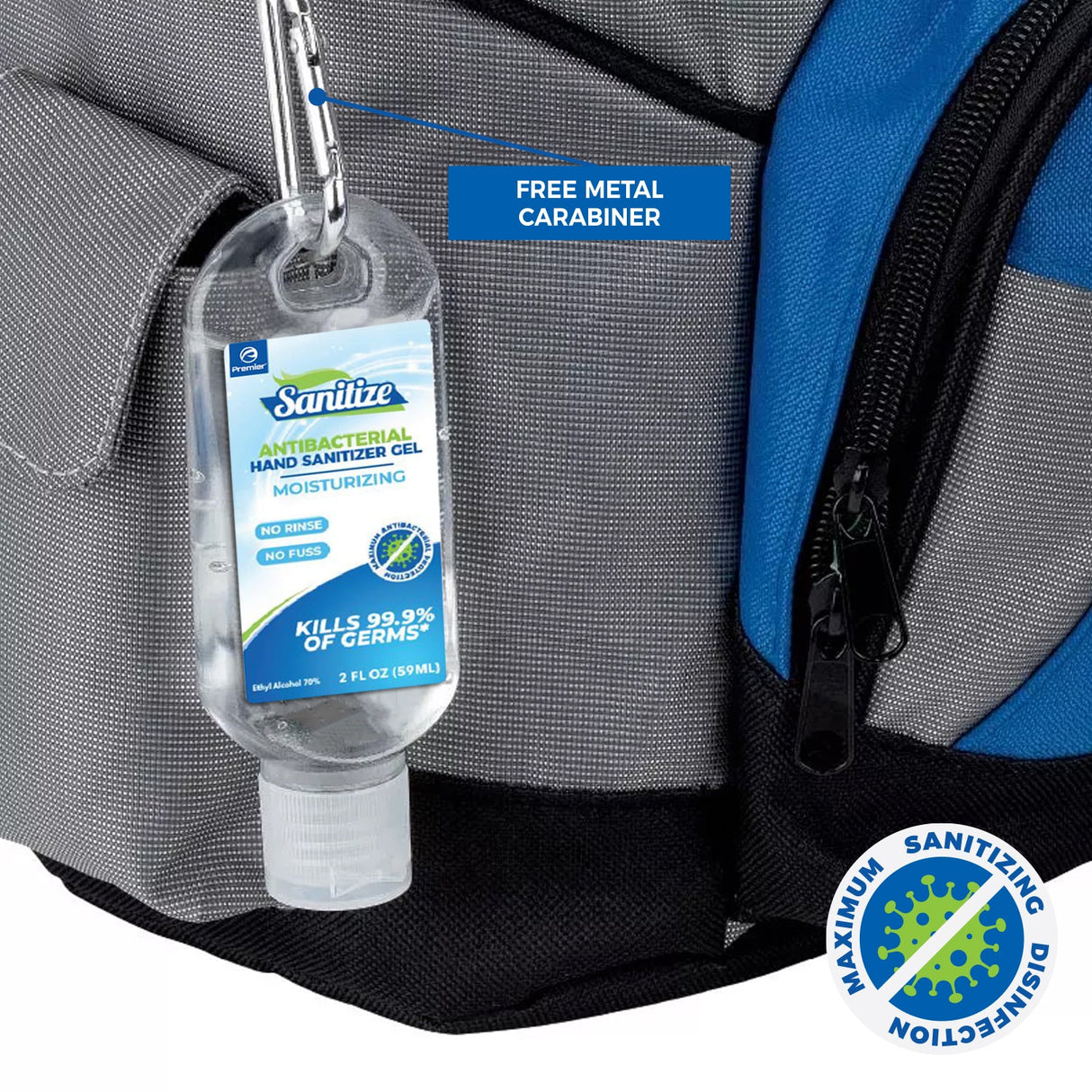 6-Pack 60ML Hand Sanitizer With Carabiner