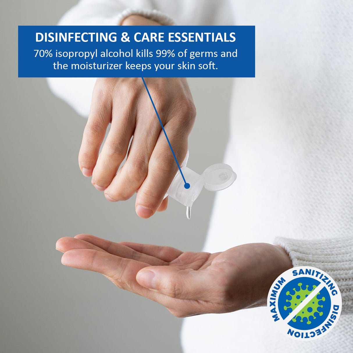 6-Pack 60ML Hand Sanitizer With Carabiner