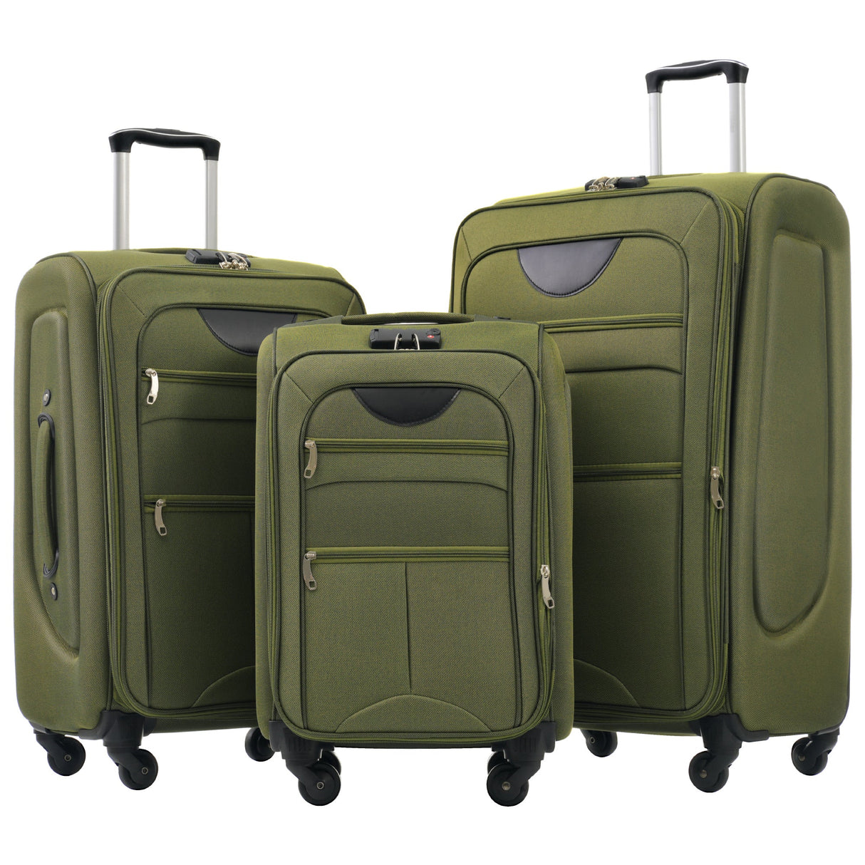 Softside expandable 3-piece luggage set with spinner wheels
