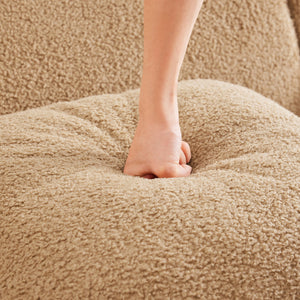 Armless Sofa With Pillow Teddy Fabric - Camel