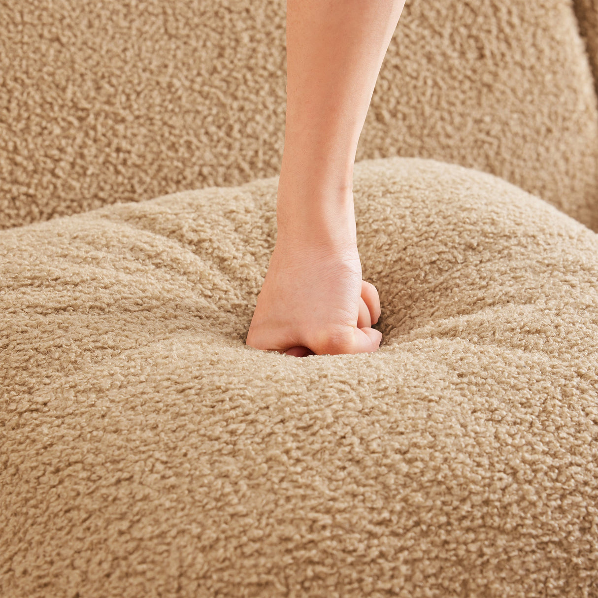 Ottoman Teddy Fabric-Camel