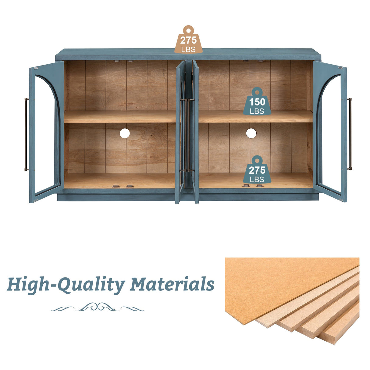4-Door Large Storage Sideboard