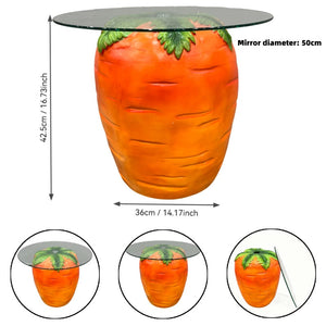 Carrot Shaped Side Table with Glass Top