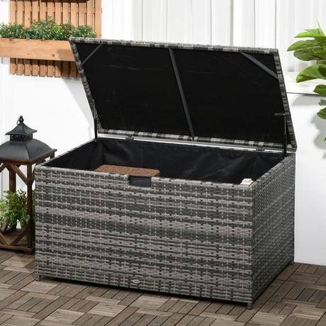 113-gallon-rattan-outdoor-waterproof--storage-box,-dark-gray-Outdoor-Storage-Boxes