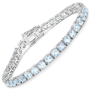 12.48 Carat Genuine Blue Topaz .925 Sterling Silver Bracelet