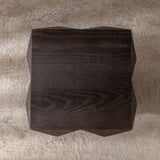 Retro Wooden Side Table with 3D Embossed Design