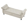 Storage Bench With Crystal Buttons And 1 Pillow For Bedroom