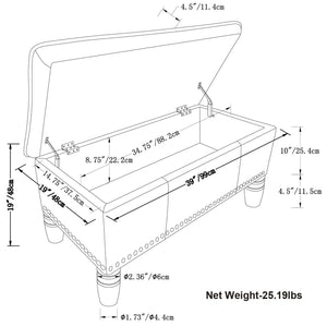 Emily - Storage Ottoman - Cognac