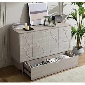 Cabinet Bed with Storage and Foam Mattress
