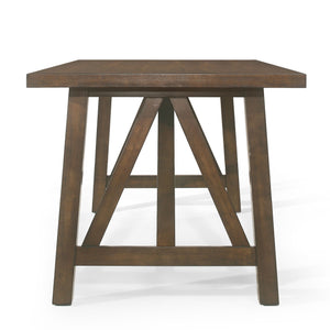 Farmhouse Style Dining Table With Wood Like Top