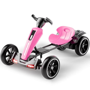 Electric Kids Pedal Go Kart With Adjustable Seat and Foldable Design