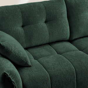Sofa Set With Ottoman And Pillows, Textured, High Resilience Cushions